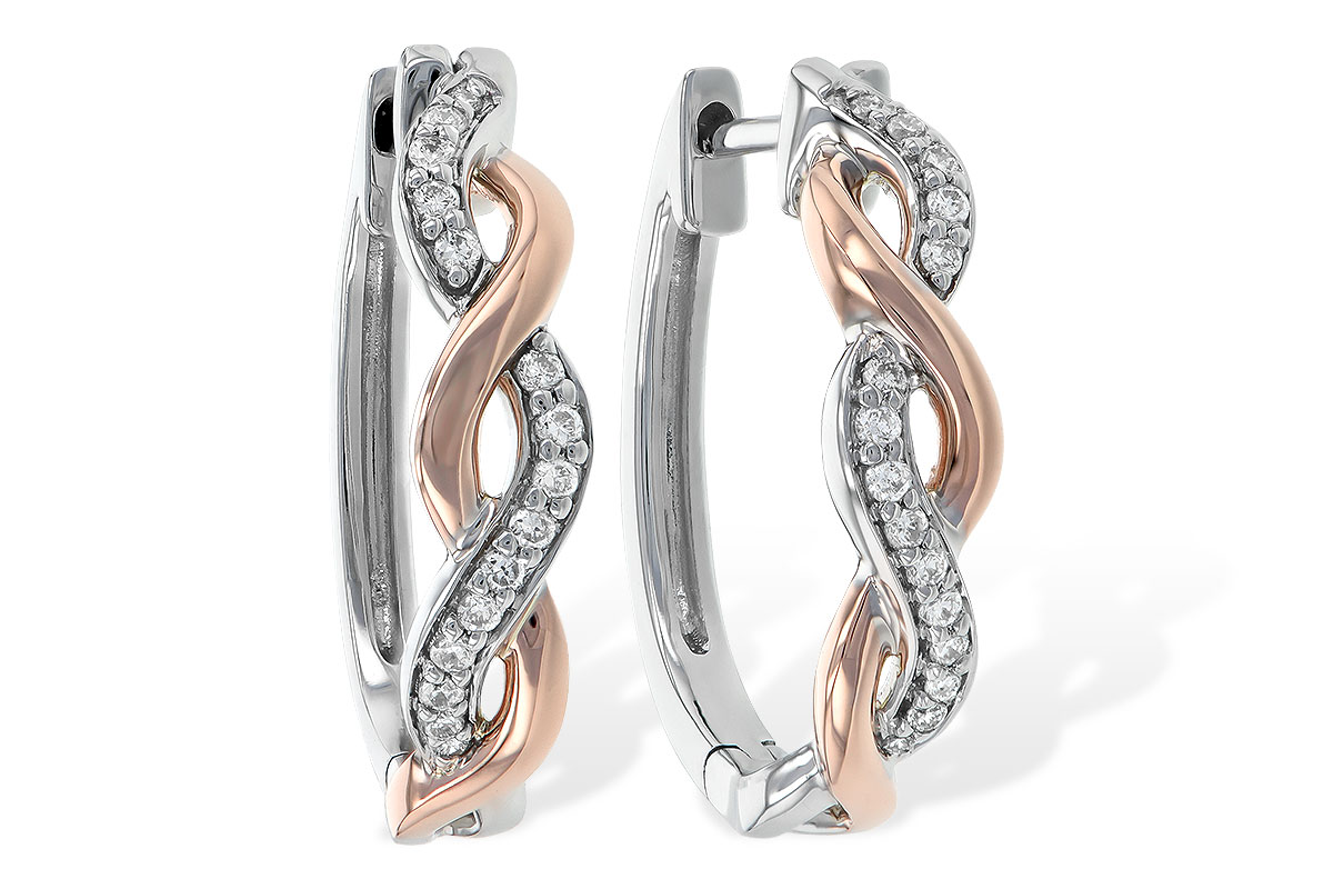 A217-84940: EARRINGS .15 TW (ROSE & WG)