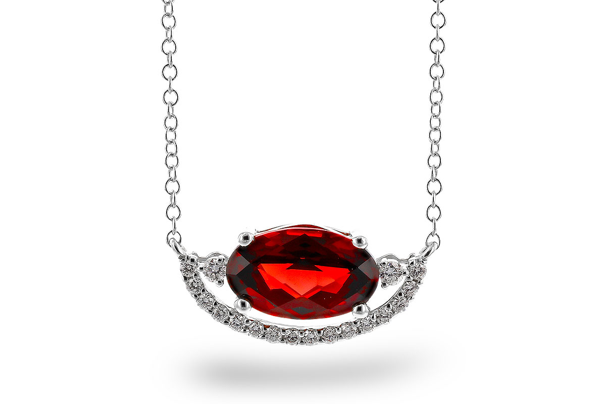 A302-38604: NECKLACE 1.94 GARNET 2.08 TGW (10x6MM GAR / 18")