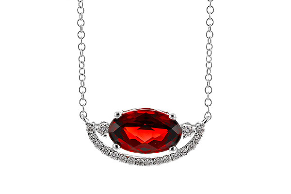 A302-38604: NECKLACE 1.94 GARNET 2.08 TGW (10x6MM GAR / 18")