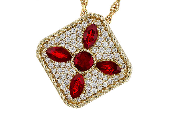 A302-41286: NECKLACE .81 TW RUBY 1.12 TGW