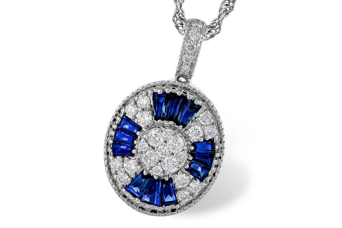 A302-43168: NECKLACE .56 TW SAPPHIRE .80 TGW