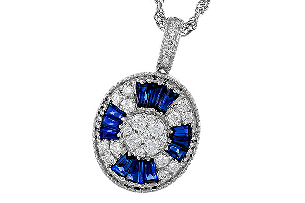A302-43168: NECKLACE .56 TW SAPPHIRE .80 TGW