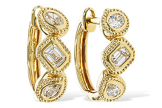 A302-44077: EARRINGS .42 TW FANCY CUT DIAS