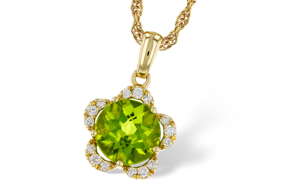 A302-44922: NECKLACE 2.16 PERIDOT 2.28 TGW (8MM RD)