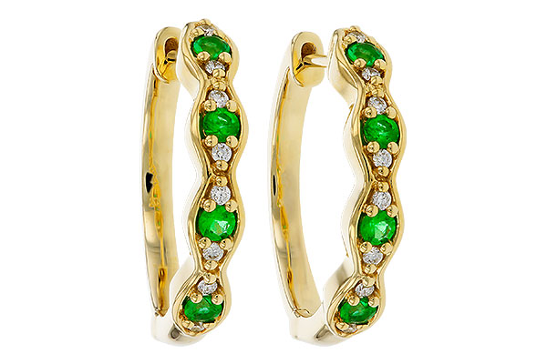 A302-44931: EARRINGS .20 TW EMERALD .30 TGW
