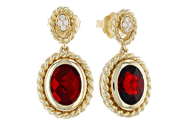 A303-27677: EARRINGS 2.85 GARNET 2.89 TGW (8x6MM GAR)