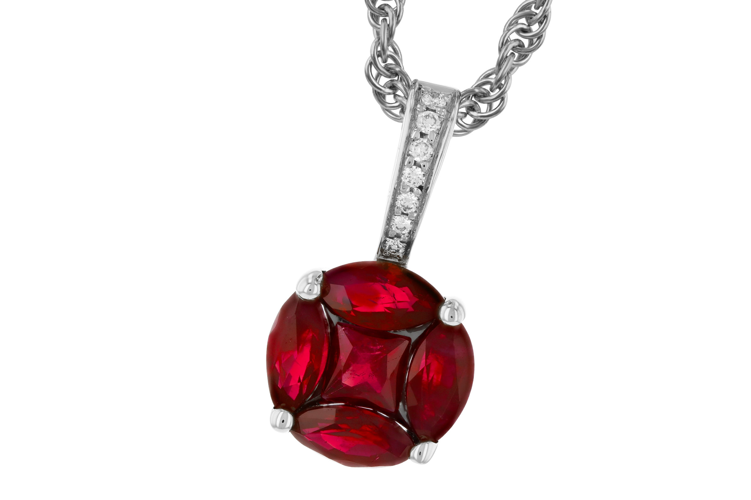 A303-27713: NECKLACE .80 RUBY .82 TW