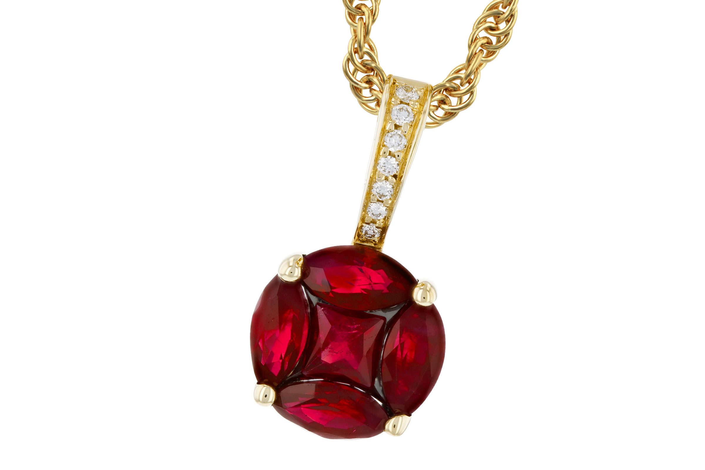 A303-27713: NECKLACE .80 RUBY .82 TW