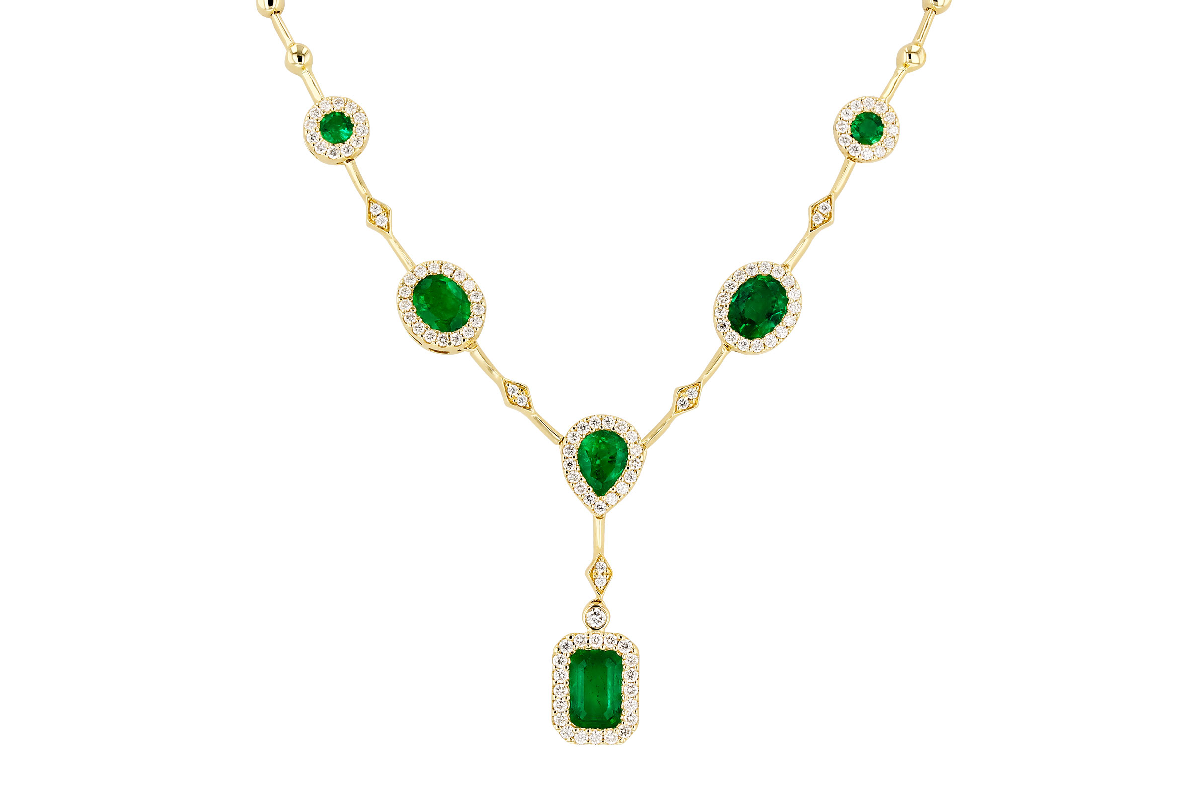 A303-29459: NECKLACE 1.66 TW EMERALD 2.08 TGW (17")