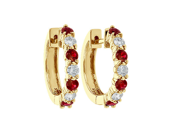 B028-75840: EARRINGS .64 RUBY 1.05 TGW