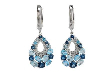 B215-16795: EARR 4.01 BLUE TOPAZ 4.24 TGW