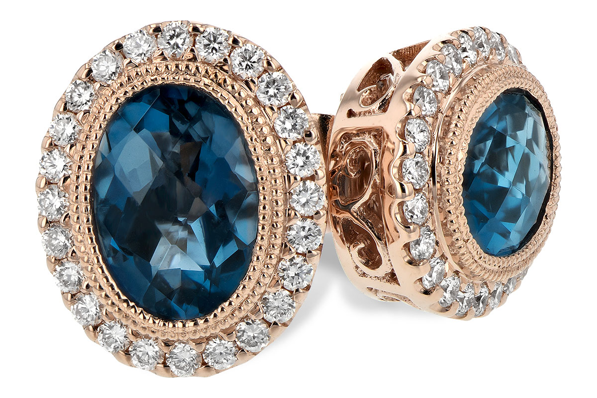 B216-92195: EARR 1.76 LONDON BLUE TOPAZ 2.01 TGW