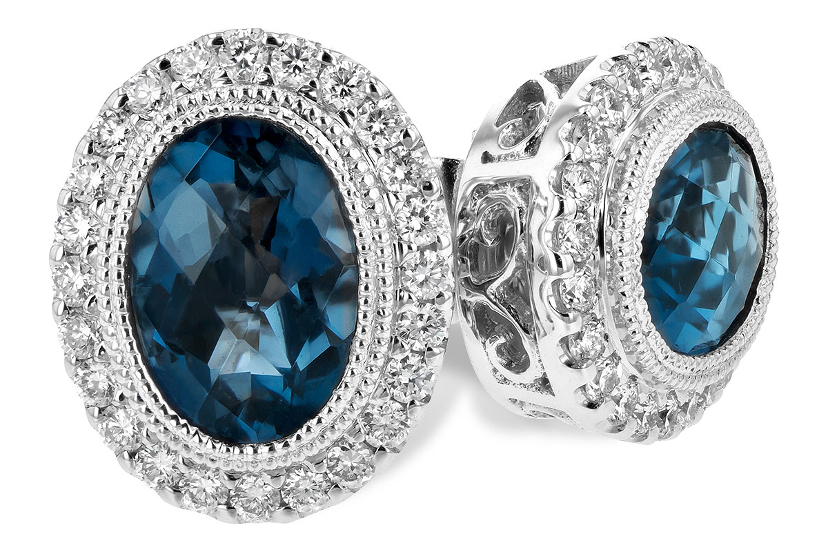 B216-92195: EARR 1.76 LONDON BLUE TOPAZ 2.01 TGW