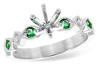 B217-84049: LDS SEMI DIA RG .12 EMERALD .16 TGW