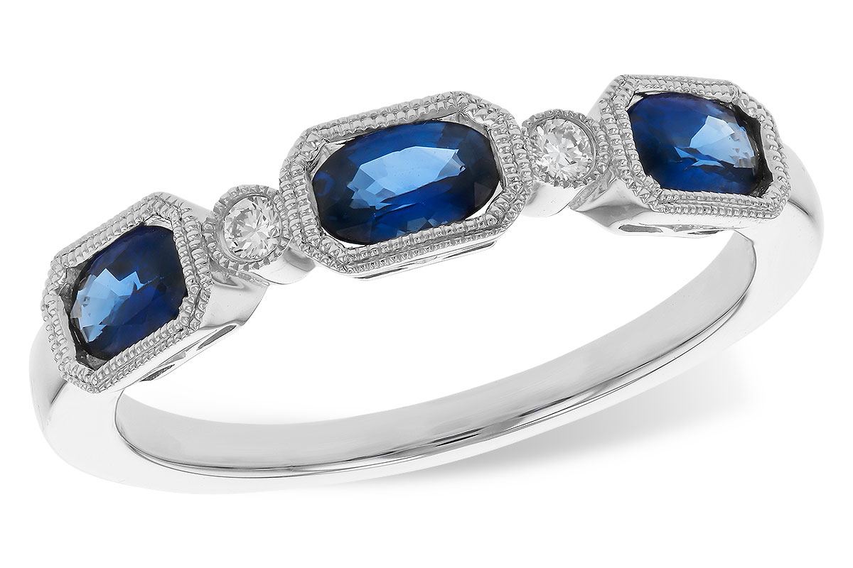 B302-38595: LDS WED RG .72 SAPPHIRE .77 TGW (4x3MM SAPP)