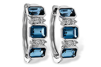 B302-38613: EARRINGS 1.37 TW LONDON BLUE TOPAZ 1.48 TGW