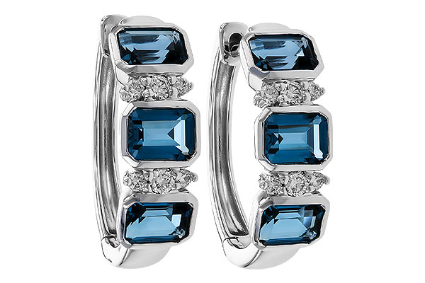 B302-38613: EARRINGS 1.37 TW LONDON BLUE TOPAZ 1.48 TGW