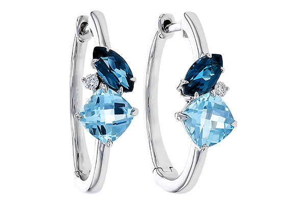 B302-40368: EARRINGS 1.82 TW BLUE TOPAZ 1.86 TGW