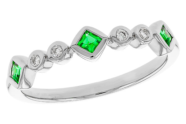 B302-41349: LDS WED RG .14 TW EMERALD .19 TGW
