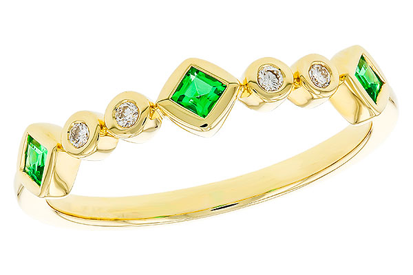 B302-41349: LDS WED RG .14 TW EMERALD .19 TGW