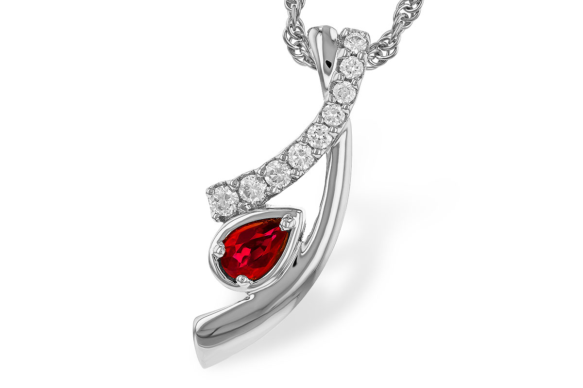 B302-42186: NECKLACE .21 RUBY .38 TGW (5x3 RUBY)