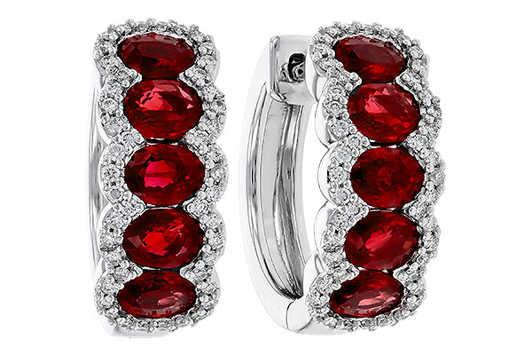 B302-43177: EARRINGS 2.20 TW RUBY 2.45 TGW