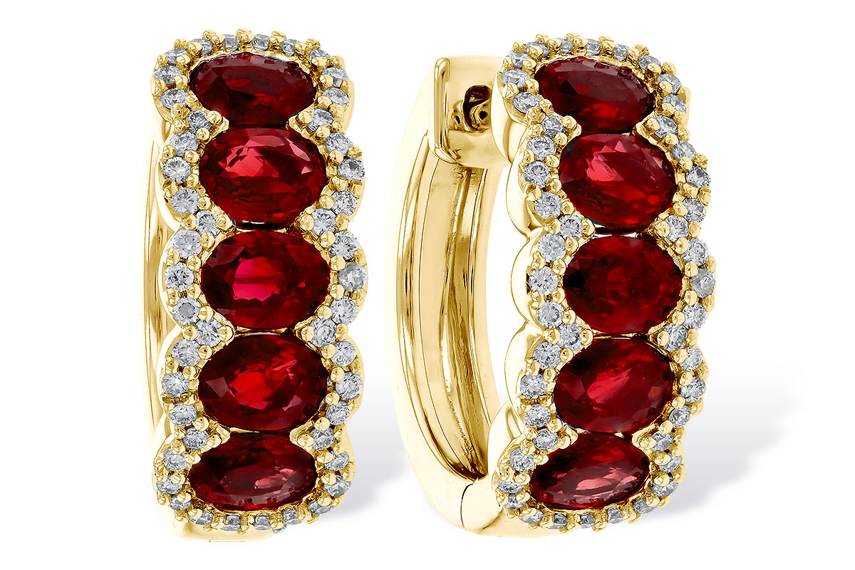 B302-43177: EARRINGS 2.20 TW RUBY 2.45 TGW