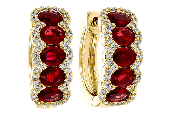 B302-43177: EARRINGS 2.20 TW RUBY 2.45 TGW