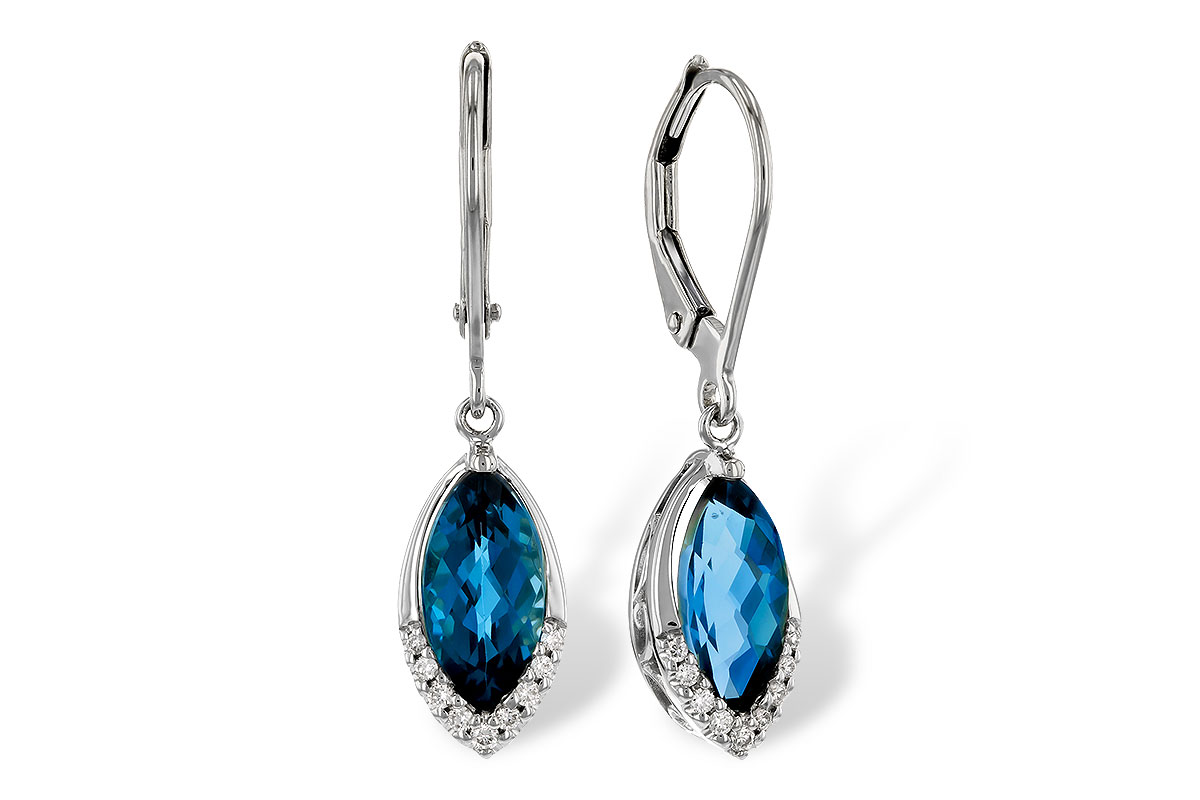 B302-44086: EARR 2.42 TW LONDON BLUE TOPAZ 2.50 TGW (9x5MM MQ)