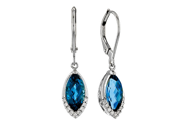 B302-44086: EARR 2.42 TW LONDON BLUE TOPAZ 2.50 TGW (9x5MM MQ)