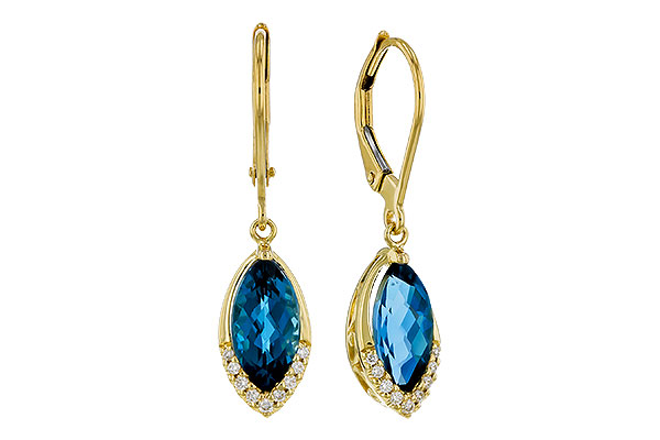 B302-44086: EARR 2.42 TW LONDON BLUE TOPAZ 2.50 TGW (9x5MM MQ)
