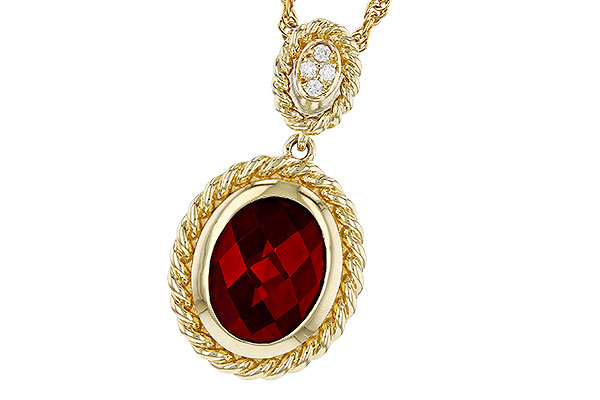 B303-27677: NECKLACE 2.10 GARNET 2.12 TGW (9x7MM GAR)