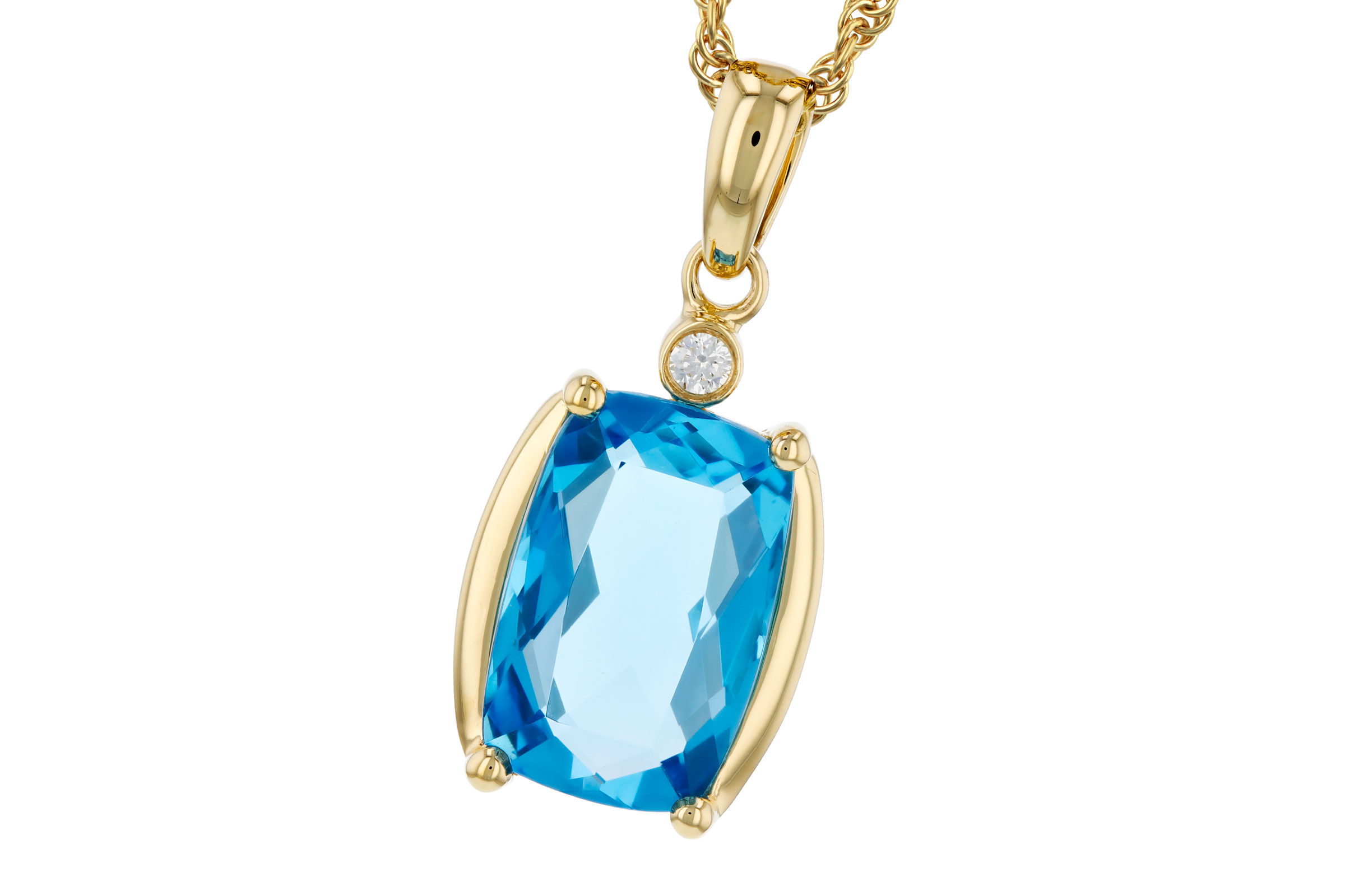 B303-29468: NECKLACE 2.88 BLUE TOPAZ 2.90 TGW (11x7MM BT)