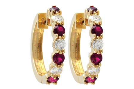 C028-75840: EARRINGS 1.30 RUBY 2.08 TGW