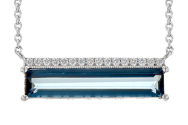 C217-87686: NECK 2.70 LONDON BLUE TOPAZ 2.80 TW