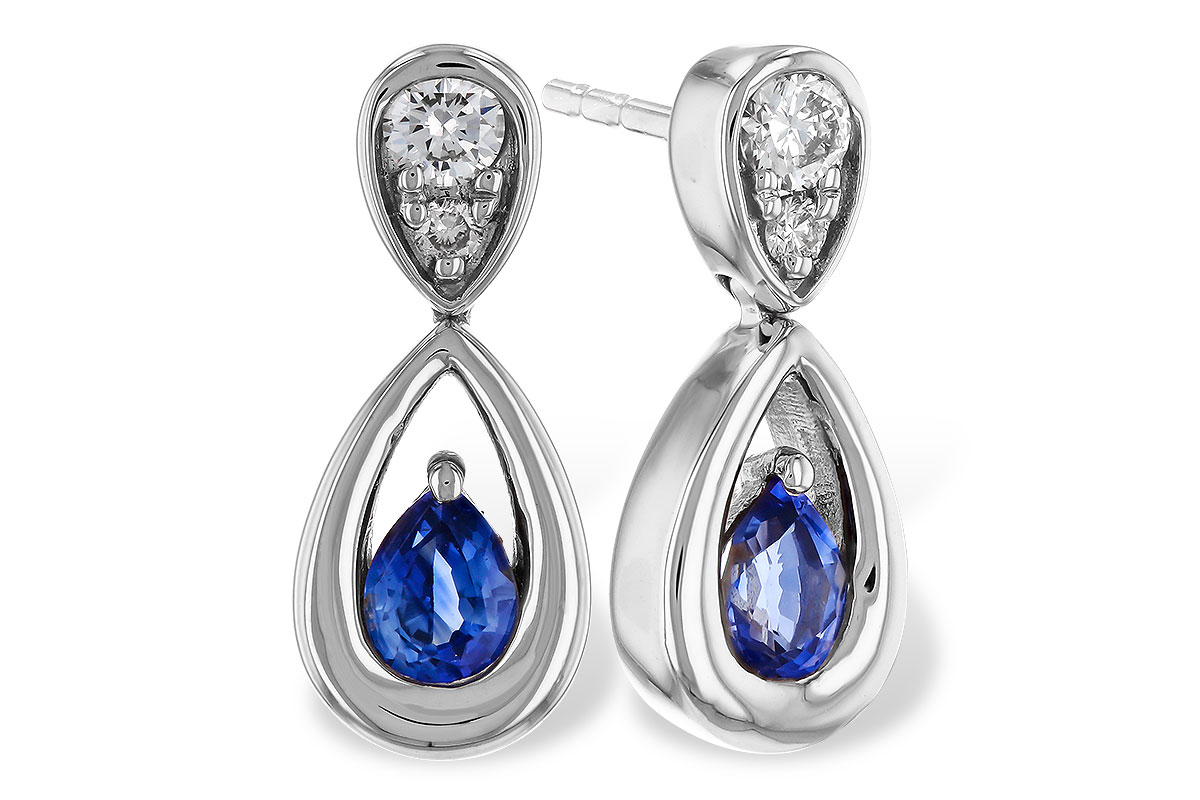 C302-39495: EARRINGS .42 SAPPHIRE .54 TGW (4x3 SAPP)
