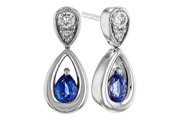 C302-39495: EARRINGS .42 SAPPHIRE .54 TGW (4x3 SAPP)