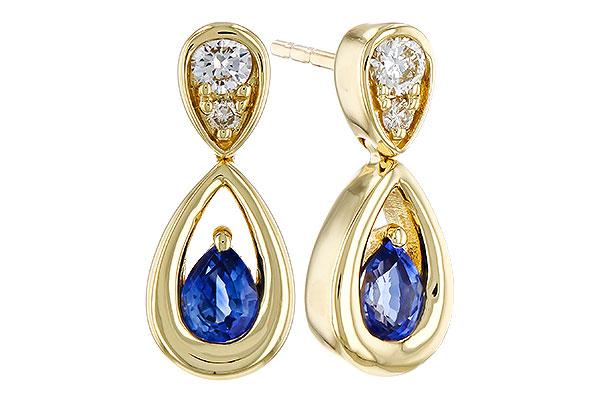 C302-39495: EARRINGS .42 SAPPHIRE .54 TGW (4x3 SAPP)