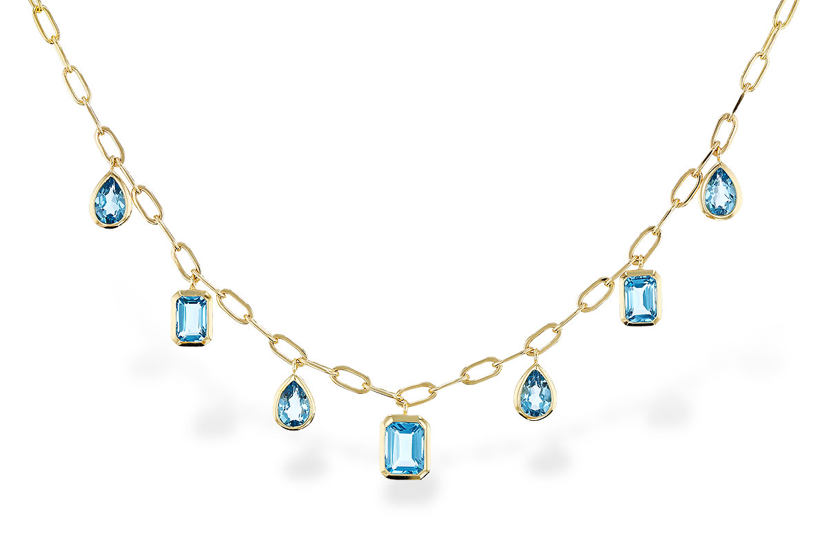 C302-39531: NECKLACE 4.10 TW BLUE TOPAZ (17")