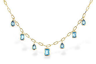 C302-39531: NECKLACE 4.10 TW BLUE TOPAZ (17")