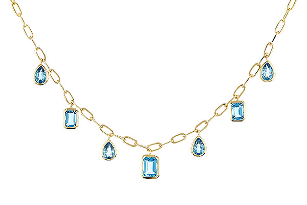C302-39531: NECKLACE 4.10 TW BLUE TOPAZ (17")