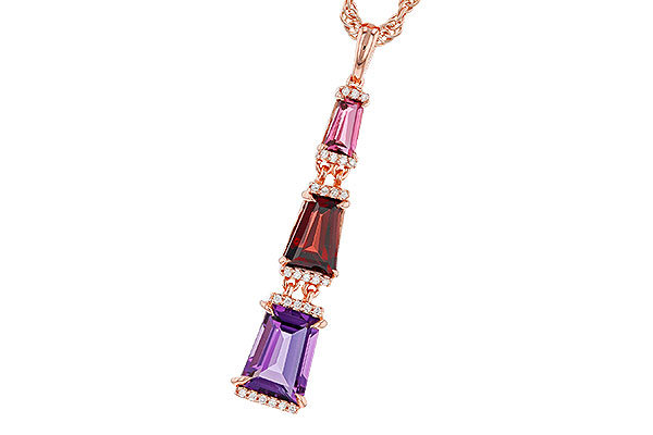 C302-40404: NECKLACE 2.32 SEMI-PREC (PT,GT,AMY) 2.37 TGW