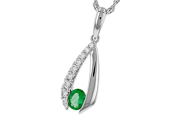 C302-42186: NECKLACE .28 EMERALD .45 TGW (5x4 EMER)