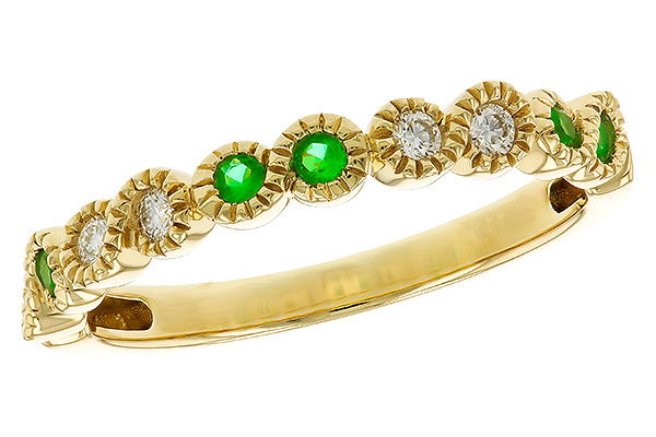 C302-43158: LDS WED RG .11 TW EMERALD .20 TGW