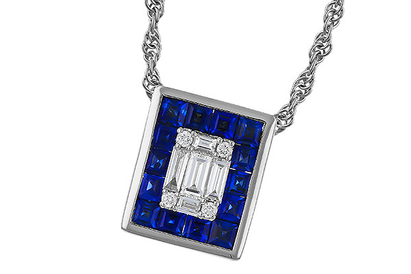 C302-44049: NECKLACE .84 SAPPHIRE TW 1.02 TGW