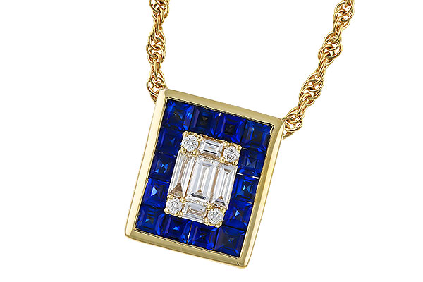 C302-44049: NECKLACE .84 SAPPHIRE TW 1.02 TGW