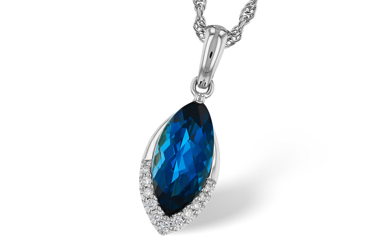 C302-44086: NECK 2.14 LONDON BLUE TOPAZ 2.20 TGW (12x6MM MQ)