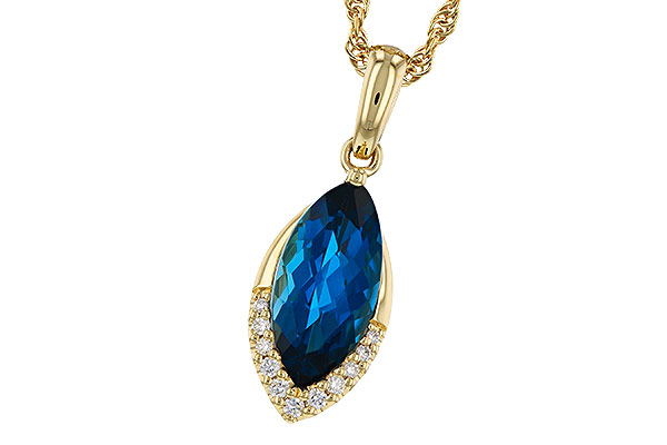 C302-44086: NECK 2.14 LONDON BLUE TOPAZ 2.20 TGW (12x6MM MQ)