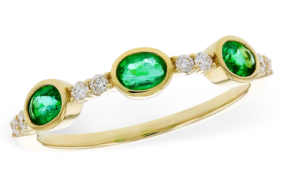 C302-44913: LDS WEDDING RG .46 TW EMERALD .58 TGW