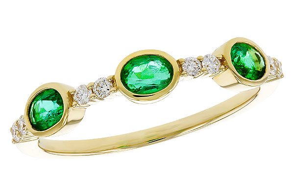 C302-44913: LDS WEDDING RG .46 TW EMERALD .58 TGW